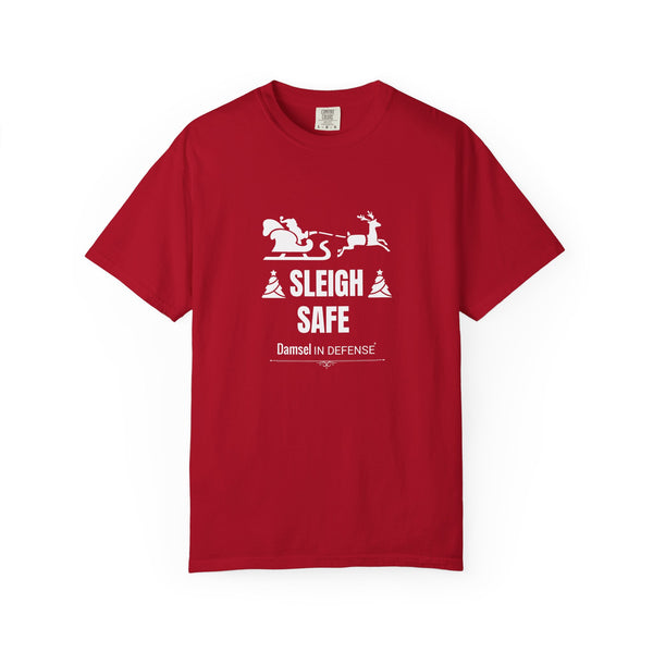 Sleigh Safe (white) Unisex Garment-Dyed T-shirt