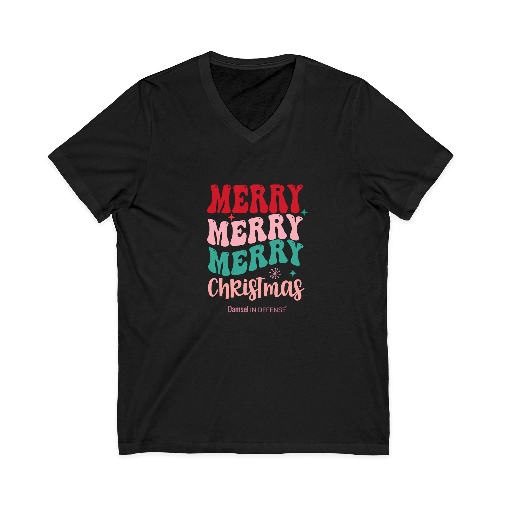 Merry Christmas Unisex Jersey Short Sleeve V-Neck Tee