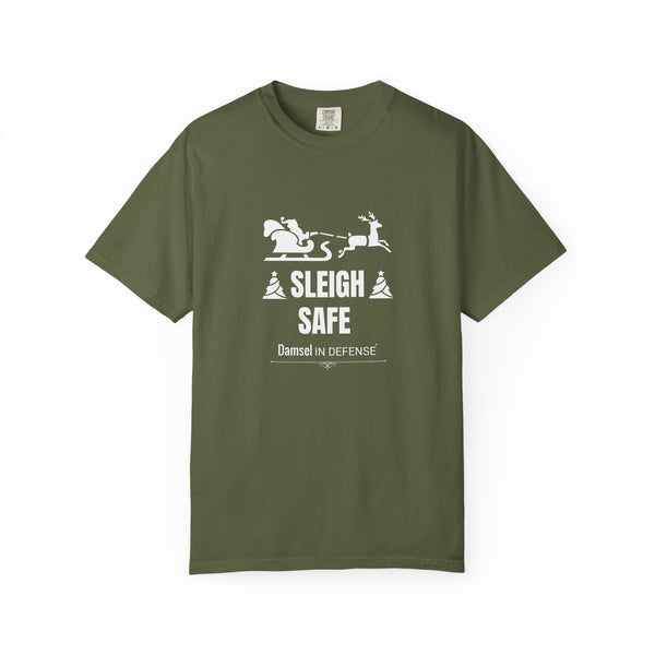Sleigh Safe (white) Unisex Garment-Dyed T-shirt
