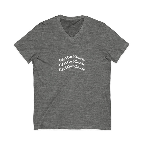 Girl Got Goals Jersey Short Sleeve V-Neck Tee
