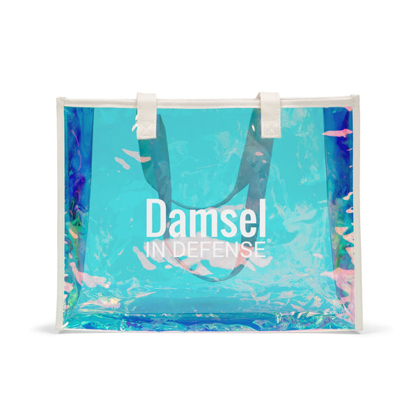 Damsel Logo Beach Holographic Tote Bag