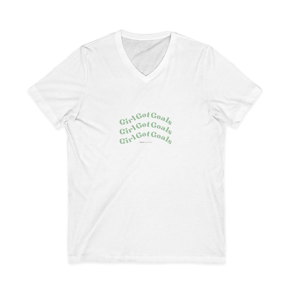Girl Got Goals Jersey Short Sleeve V-Neck Tee