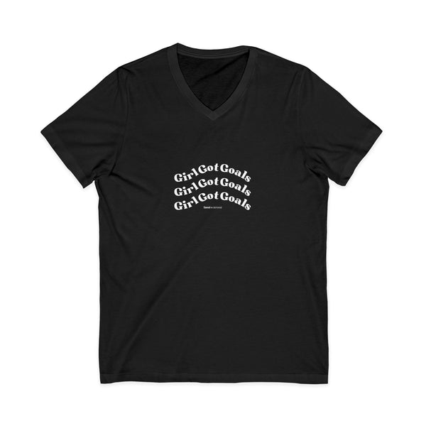 Girl Got Goals Jersey Short Sleeve V-Neck Tee