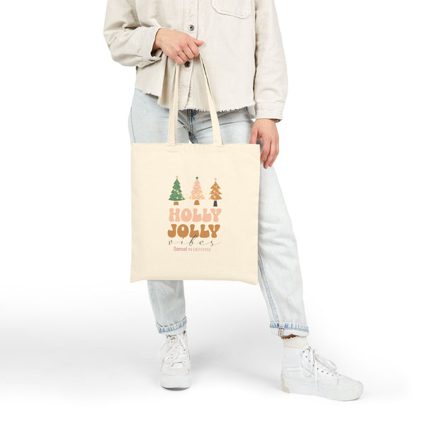 Holly Jolly Vibes Canvas Tote Bag