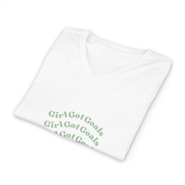 Girl Got Goals Jersey Short Sleeve V-Neck Tee