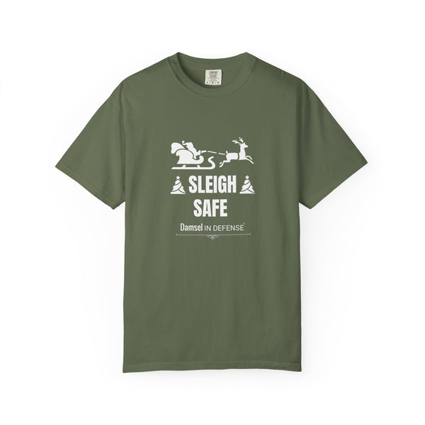 Sleigh Safe (white) Unisex Garment-Dyed T-shirt