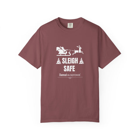 Sleigh Safe (white) Unisex Garment-Dyed T-shirt