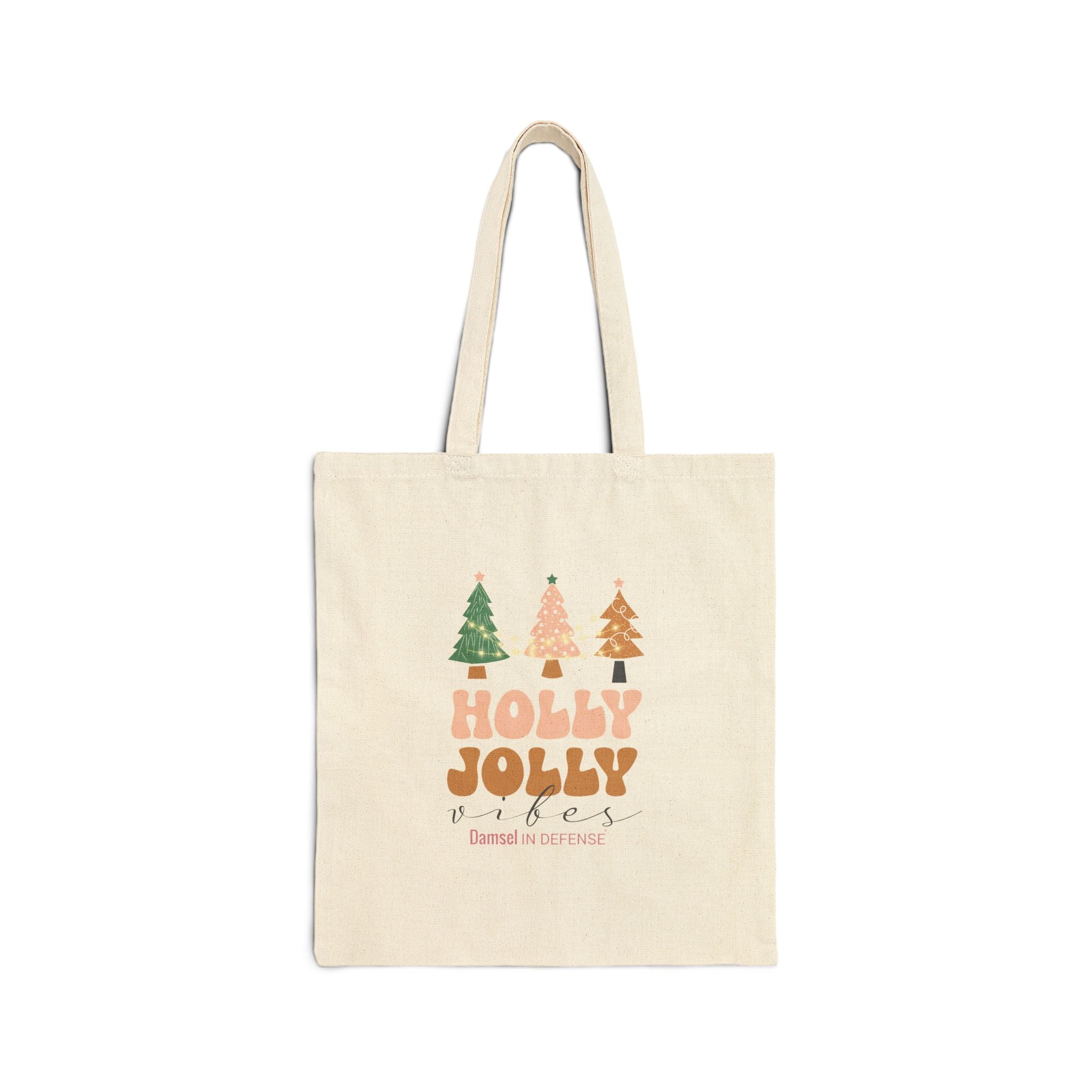 Holly Jolly Vibes Canvas Tote Bag