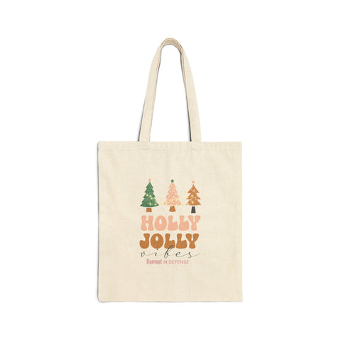 Holly Jolly Vibes Canvas Tote Bag