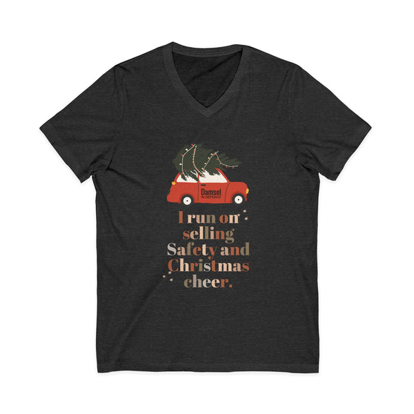 Safety & Christmas Cheer Unisex Jersey Short Sleeve V-Neck Tee