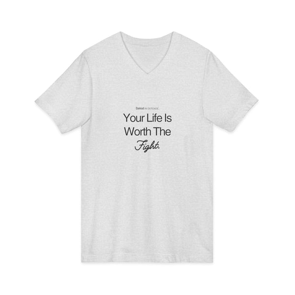 Worth The Fight Jersey Short Sleeve V-Neck Tee
