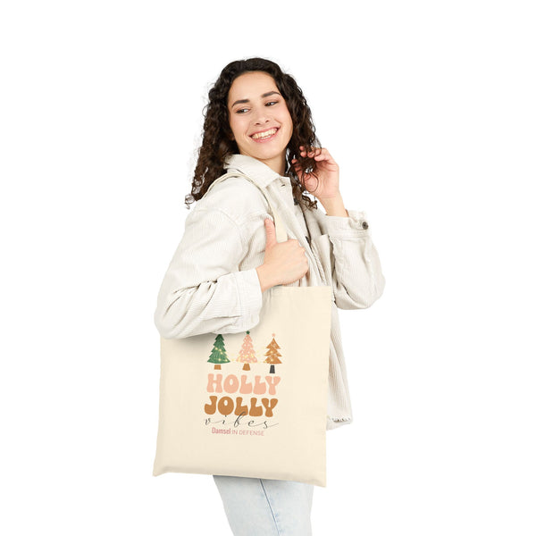 Holly Jolly Vibes Canvas Tote Bag