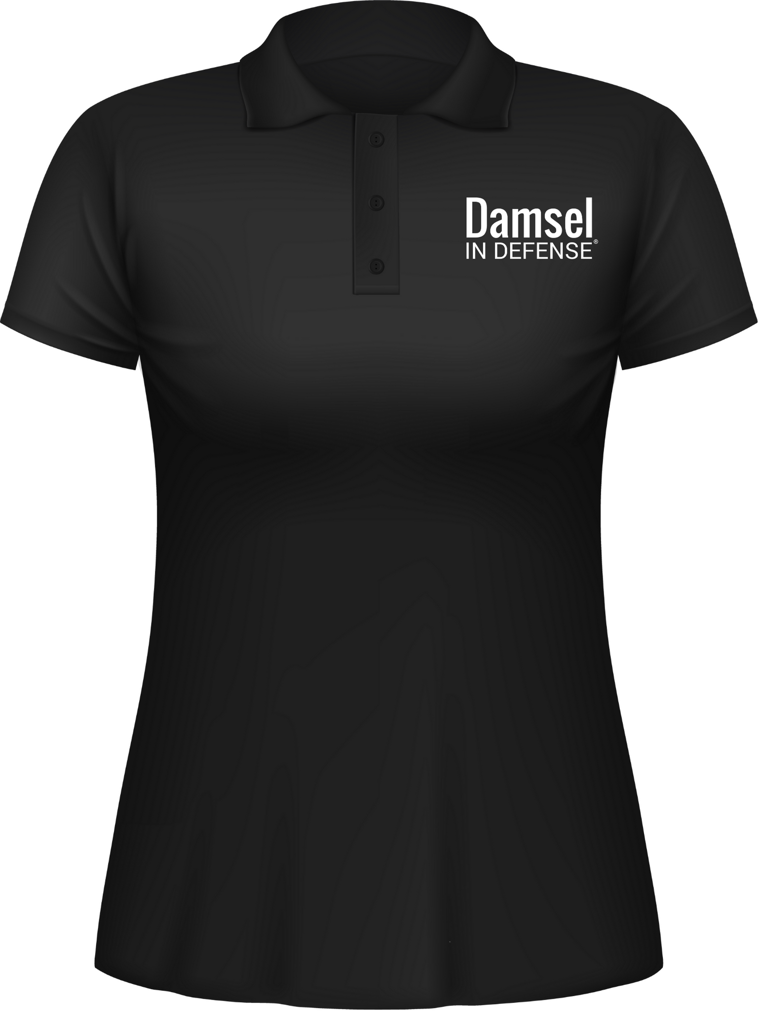 Damsel in Defense Black Womens Polo