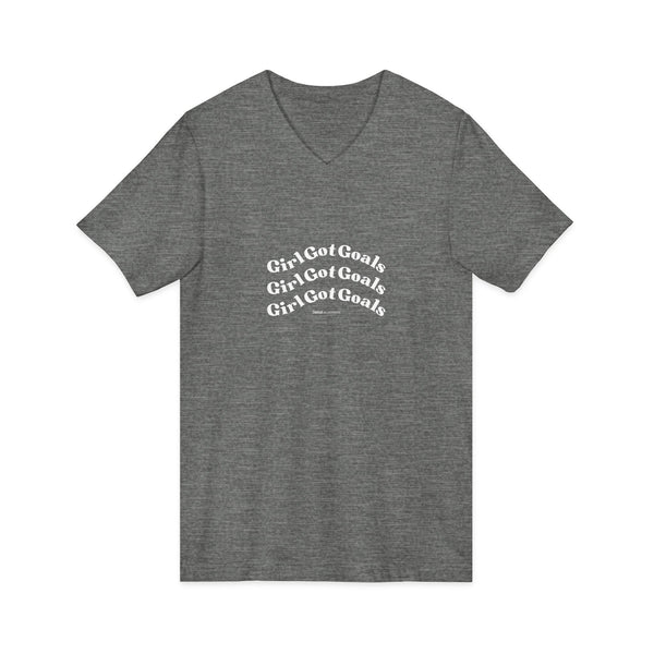 Girl Got Goals Jersey Short Sleeve V-Neck Tee