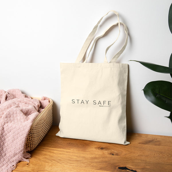 Stay Safe Cotton Canvas Tote Bag
