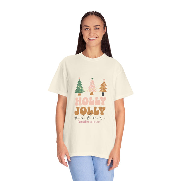 Holly Jolly Vibes Unisex Garment-Dyed T-shirt