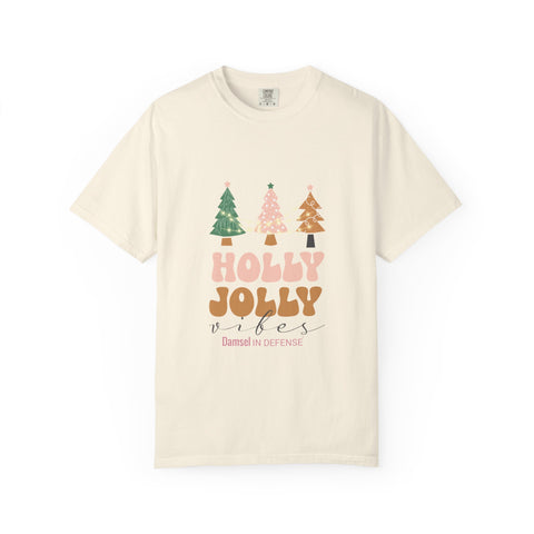Holly Jolly Vibes Unisex Garment-Dyed T-shirt