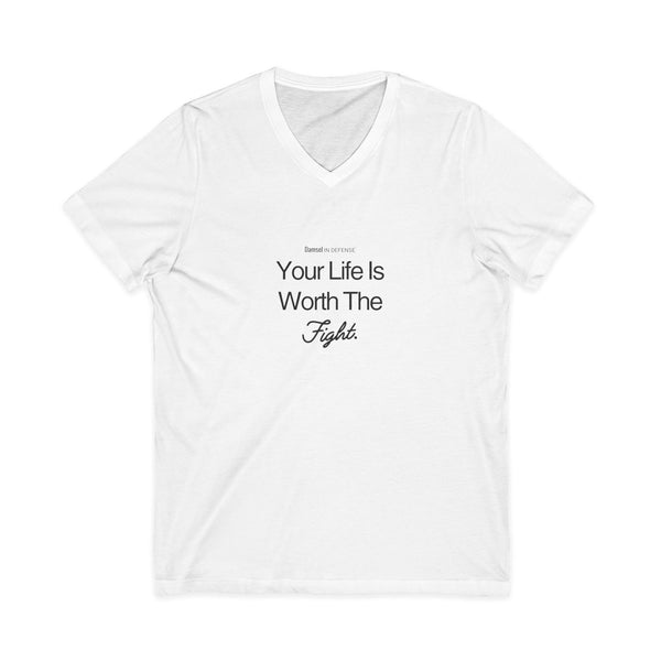 Worth The Fight Jersey Short Sleeve V-Neck Tee