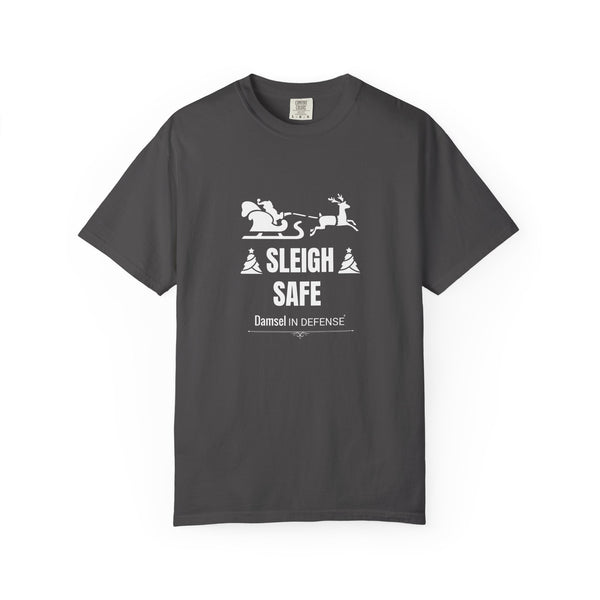 Sleigh Safe (white) Unisex Garment-Dyed T-shirt