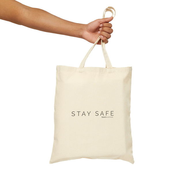 Stay Safe Cotton Canvas Tote Bag