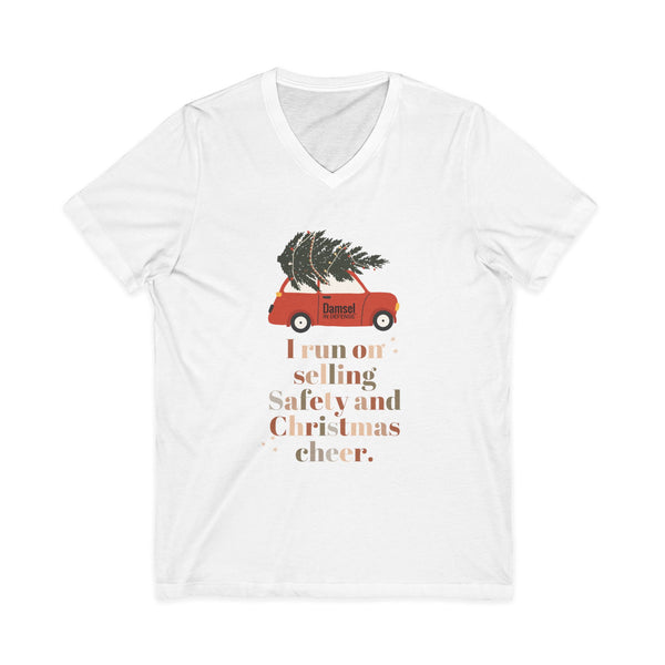 Safety & Christmas Cheer Unisex Jersey Short Sleeve V-Neck Tee