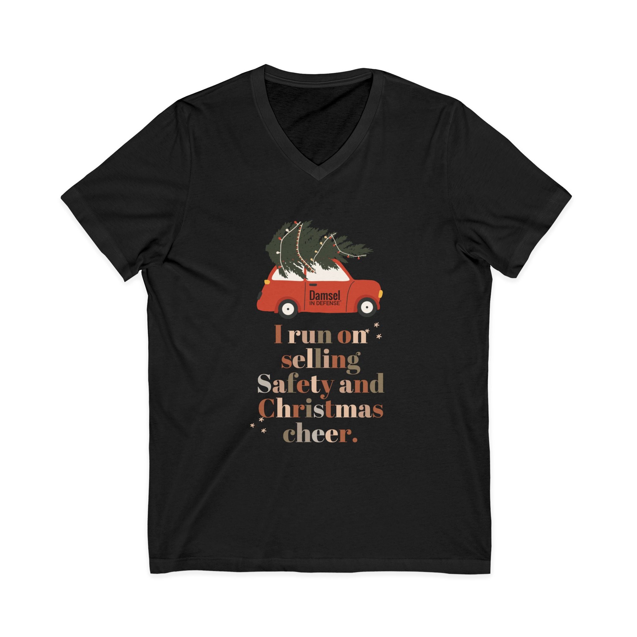 Safety & Christmas Cheer Unisex Jersey Short Sleeve V-Neck Tee
