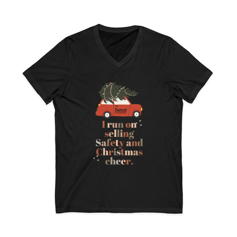 Safety & Christmas Cheer Unisex Jersey Short Sleeve V-Neck Tee