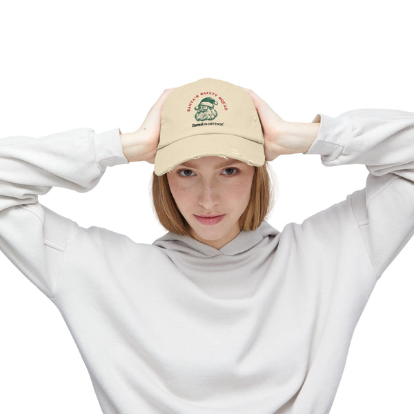 Santa's Safety Squad (green) Unisex Distressed Cap