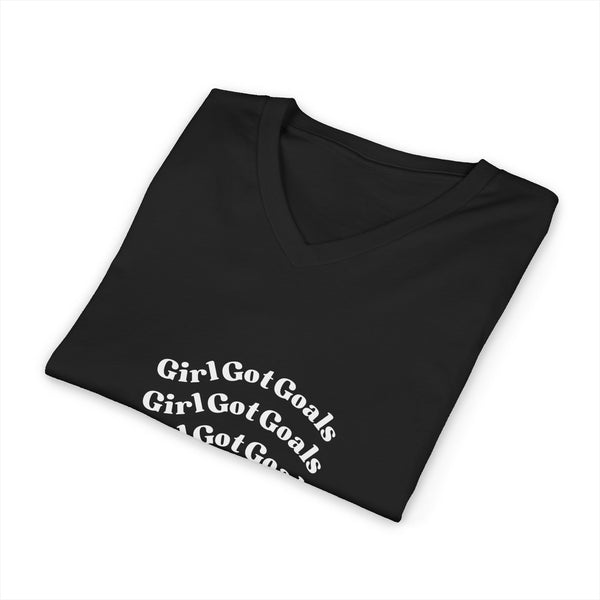 Girl Got Goals Jersey Short Sleeve V-Neck Tee