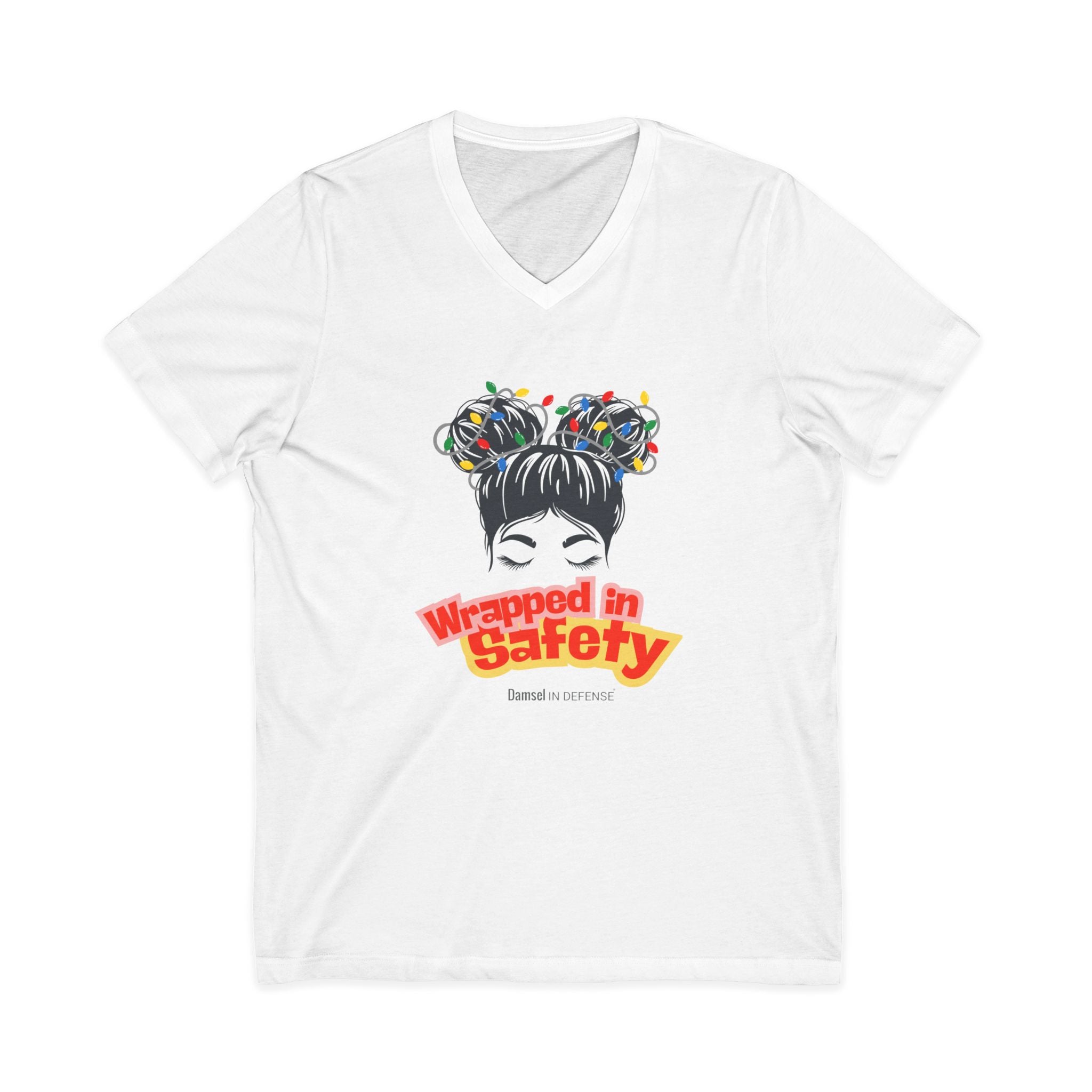 Wrapped in Safety Unisex Jersey Short Sleeve V-Neck Tee
